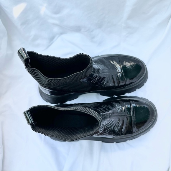 SAM EDELMAN | LARISSA BLACK ROUNDED TOE PULL ON CHUNKY HEEL PLATFORM BOOT SIZE 9 - Picture 8 of 9